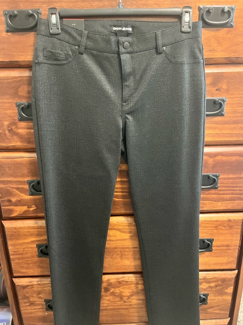 DKNY Gray Textured Dress Pants